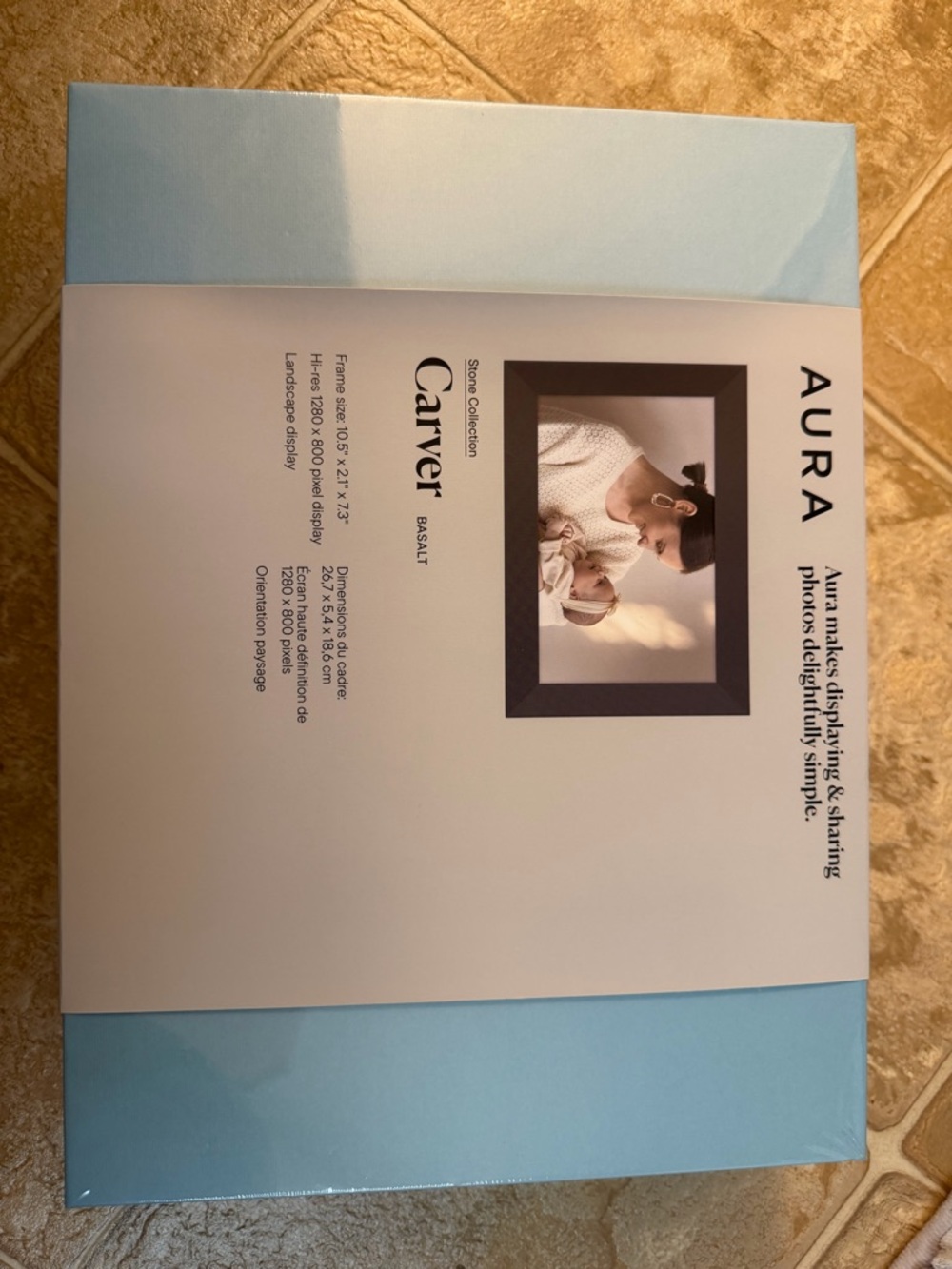 Aura Carver Digital Frame Box - Light Blue Accent